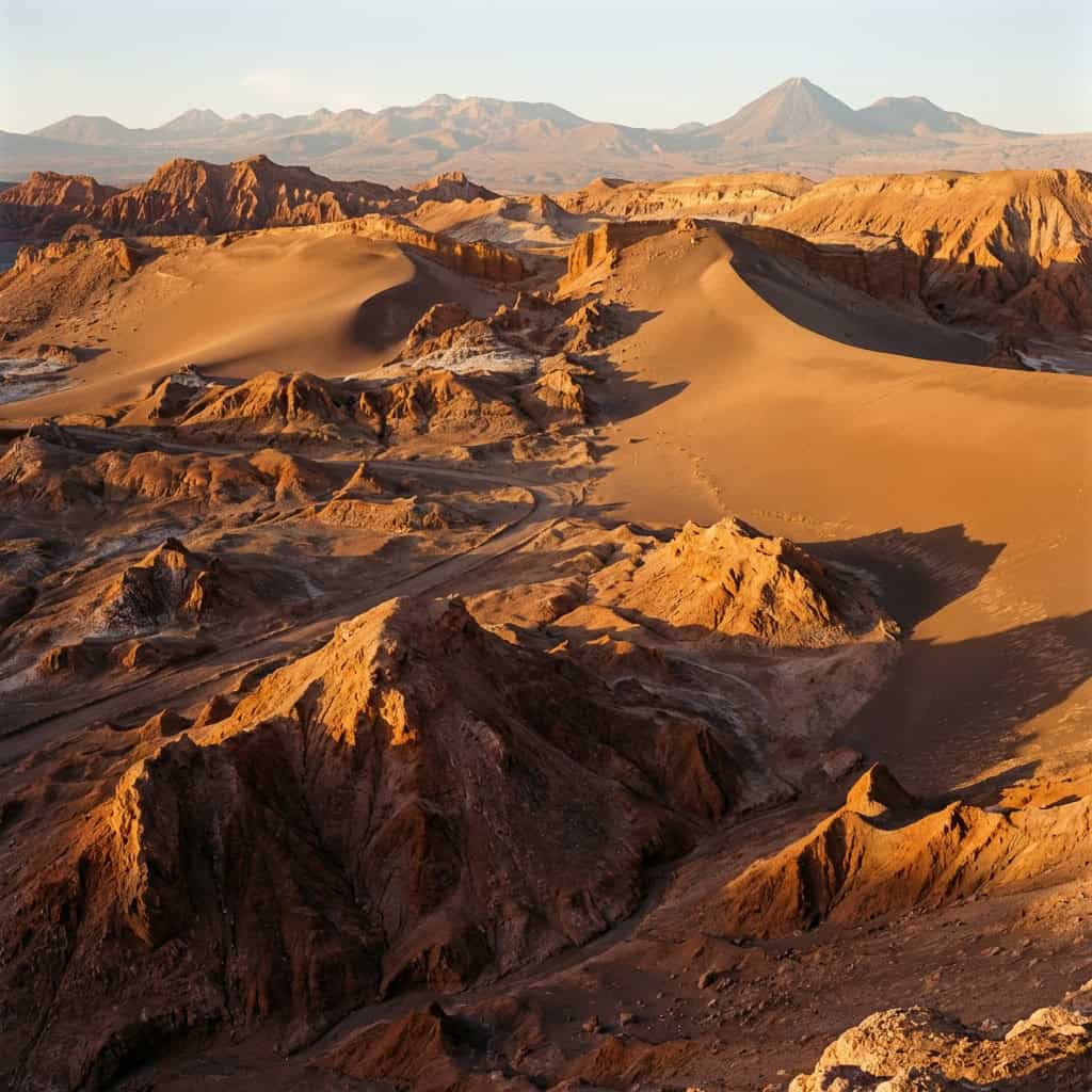 Valle de la Luna ao entardecer, perto de San Pedro de Atacama